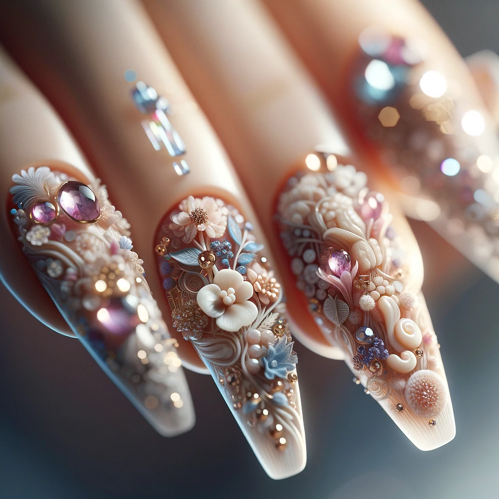 Incorporating 3D Elements into Acrylic Nail Designs