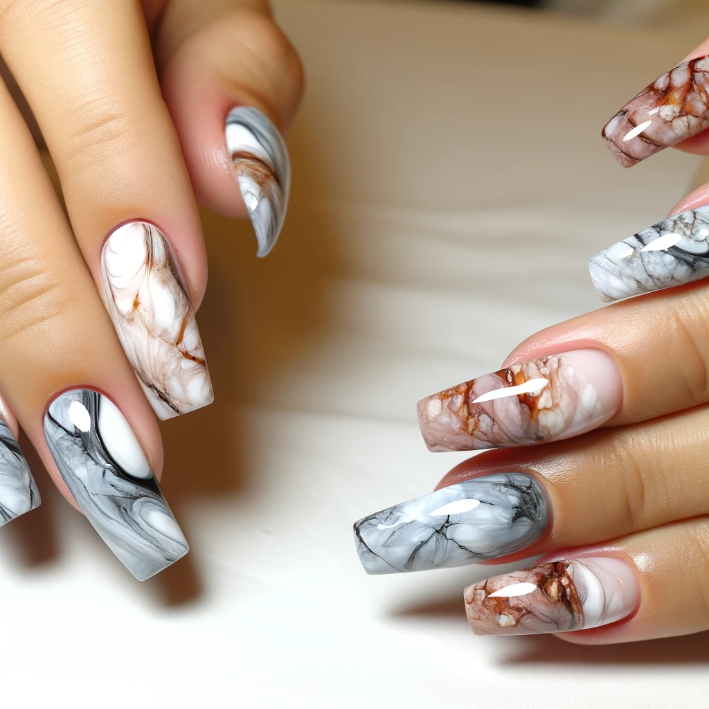 Step-by-Step Guide to Marble Acrylic Nails